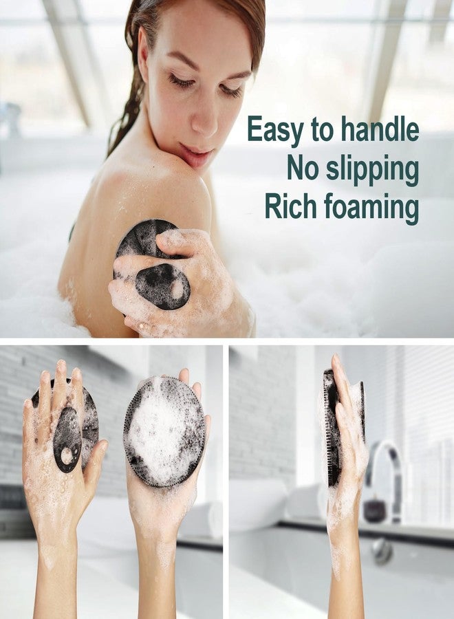 INNERNEED® More Hygienic Silicone Body Scrubber Exfoliating & Massaging Shower Brush, Bathing Tool, for All Skin Types, Lathers Well, Longer Service Life (Black+Gray) - Image 2