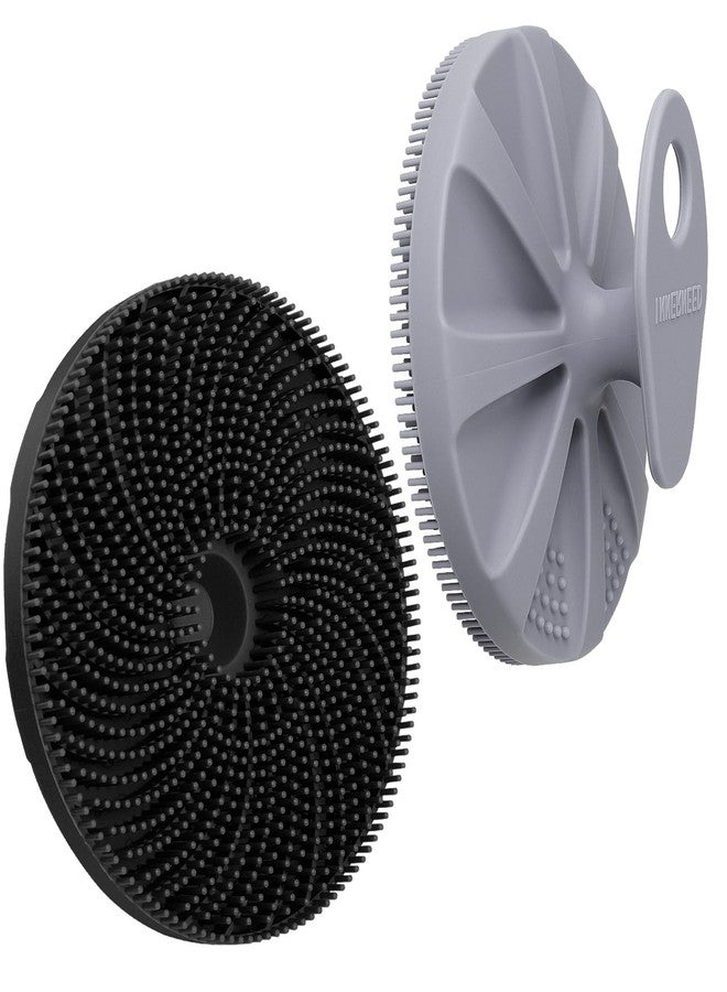 INNERNEED® More Hygienic Silicone Body Scrubber Exfoliating & Massaging Shower Brush, Bathing Tool, for All Skin Types, Lathers Well, Longer Service Life (Black+Gray) - Image 1