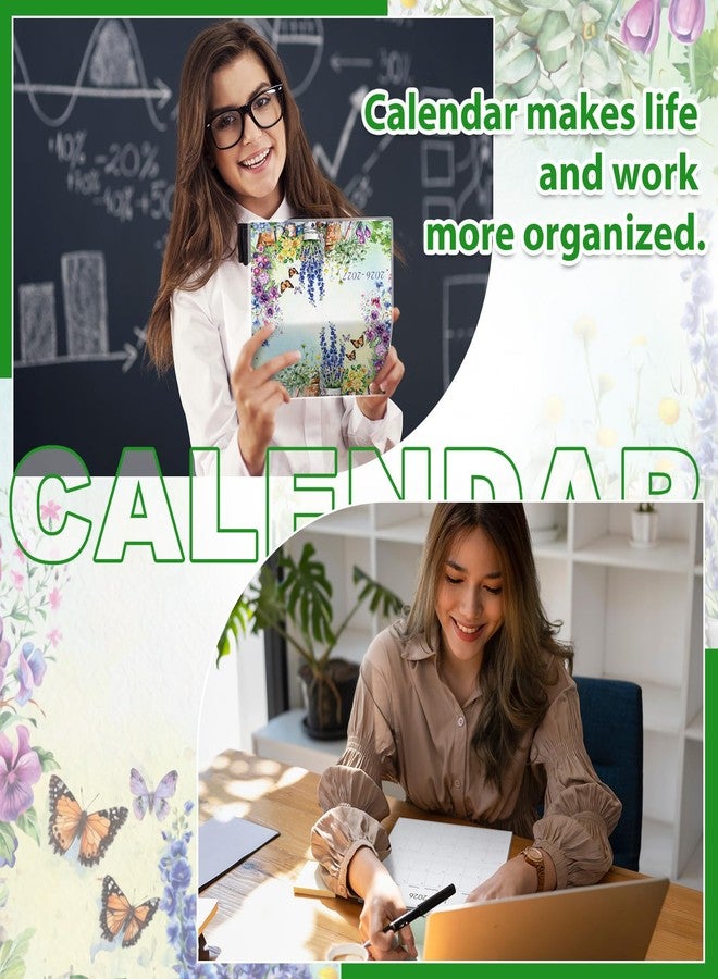 ReliThick 7" x 6.5" 2026-2027 Pocket Calendar for Purse Small Monthly Planner Notebook PVC Cover Pocket Calendar Notepads Appreciation Present Gift for Women Mom Friends Teacher(Watercolor Garden) - Image 4