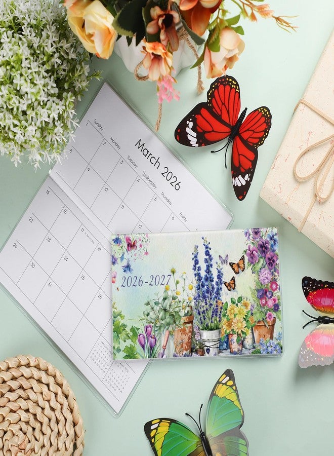 ReliThick 7" x 6.5" 2026-2027 Pocket Calendar for Purse Small Monthly Planner Notebook PVC Cover Pocket Calendar Notepads Appreciation Present Gift for Women Mom Friends Teacher(Watercolor Garden) - Image 5