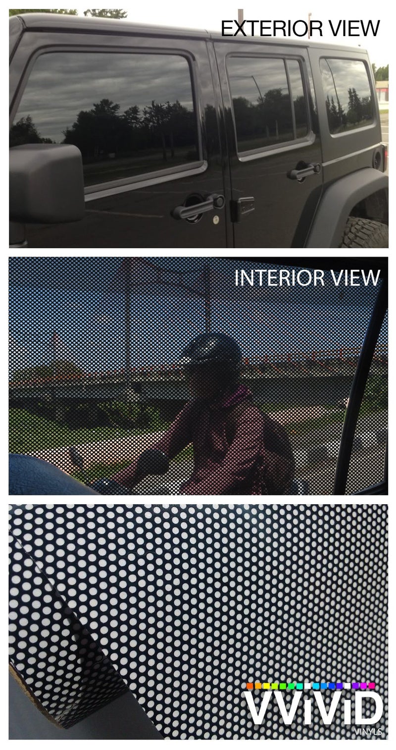 VViViD® One-Way Perforated Black Vinyl Privacy Window Film Adhesive Glass Wrap Roll (0.5ft x 48 inches) - Image 4