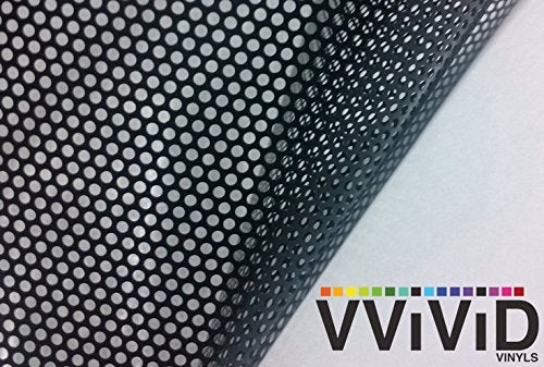 VViViD® One-Way Perforated Black Vinyl Privacy Window Film Adhesive Glass Wrap Roll (0.5ft x 48 inches) - Image 2