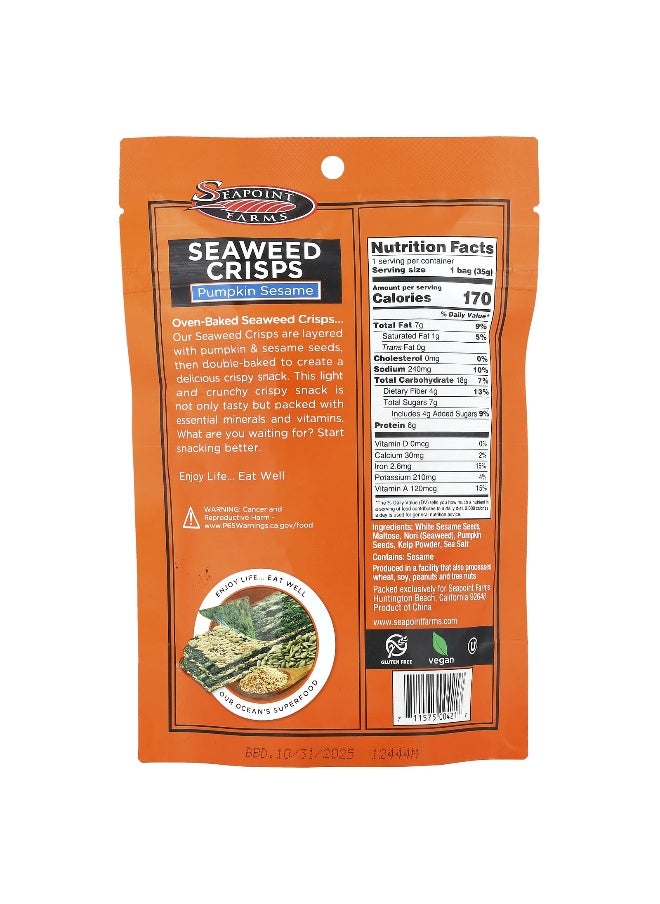 SEAPOINT FARMS Seapoint Farms, Seaweed Crisps, Pumpkin Sesame, 1.2 oz (35 g)  - Image 2