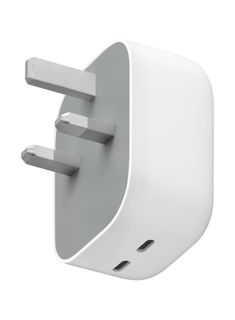 Google Pixel Flex Dual Port 67W USB-C Fast Charger, UAE 3-PinU Wall Adapter for Phones and Tablets White - Image 1