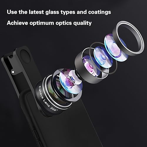 Godefa Phone Camera Lens, Godefa 3 in 1 Phone Lens kit-205° Fisheye Lens + Macro Lens + 120° Wide Angle Lens,Clip on Cell Phone Camera Lens Kits Compatible with iPhone,Most Smartphones - Image 2