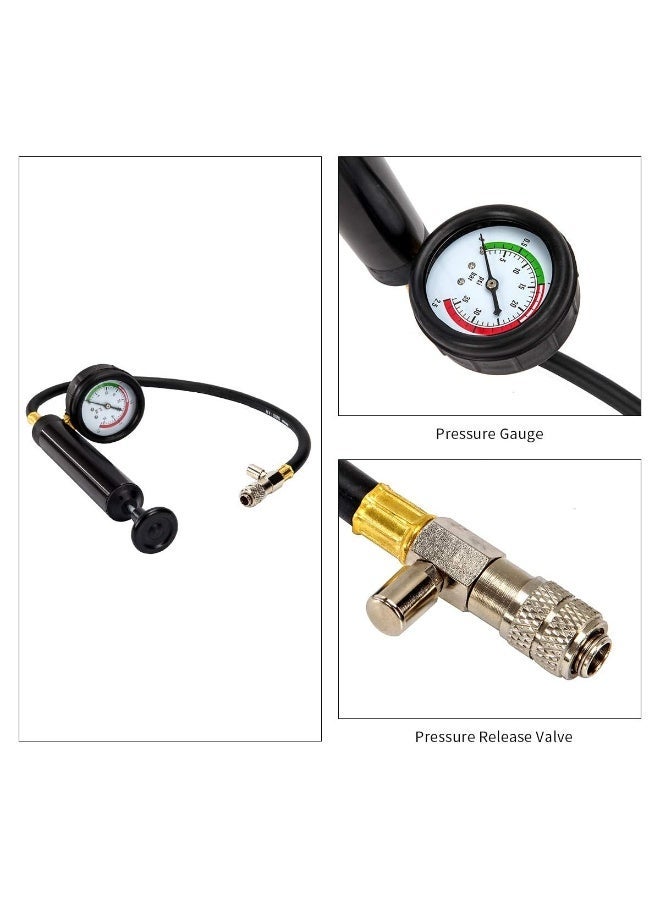 ديفاونز DEFAONS طقم اختبار ضغط المبرد (14 قطعة) 0–35 PSI – مجموعة أدوات كشف تسرب نظام التبريد للسيارات (الموديل 4882) - Image 3