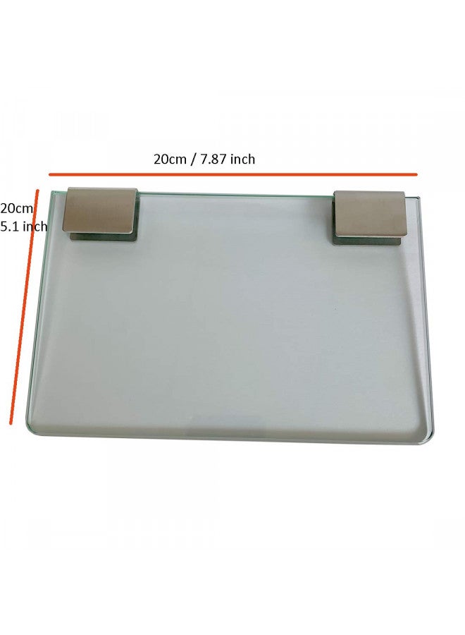 JMBL Wall Mounted Tempered Glass Floating Decorative Display Shelf Home Office Decor 7.87 in.L x 5D Bathroom Storage Shelf (7.87 inch) - Image 3