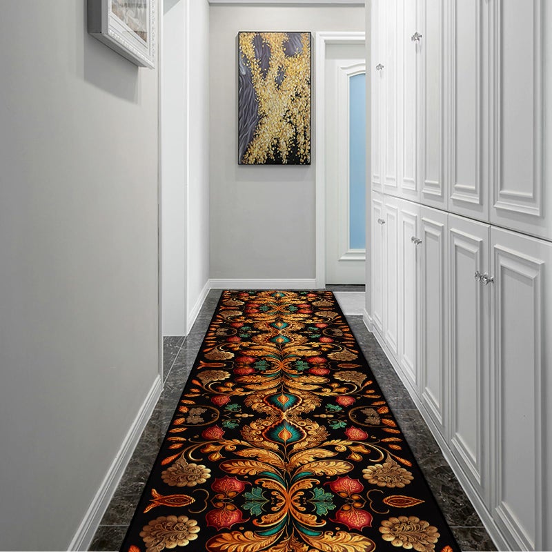 GUG Washable Corridor Runner Rug for Bedroom Kitchen Laundry Corridor Balcony, Non-Slip Vintage Hallway Rug Runner with Upgrade Rubber Backing, Stain Resistant Faux Wool Distressed Carpet (94.5" x 23.6") - Image 3