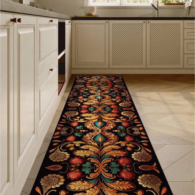GUG Washable Corridor Runner Rug for Bedroom Kitchen Laundry Corridor Balcony, Non-Slip Vintage Hallway Rug Runner with Upgrade Rubber Backing, Stain Resistant Faux Wool Distressed Carpet (94.5" x 23.6") - Image 5