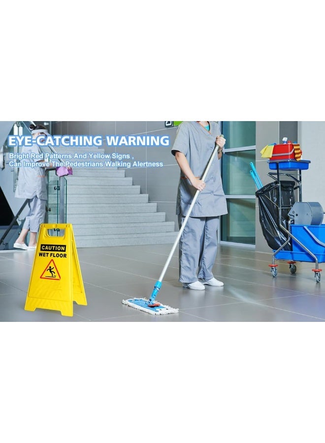 Poaker Wet Floor And Cleaning In Progress Sign Heavy-Duty Safety Floor Warning Sign For Commercial And Home Use  - Image 4