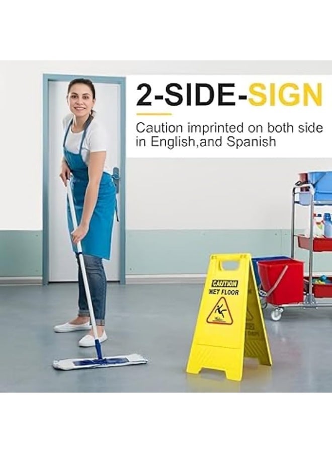 Poaker Wet Floor And Cleaning In Progress Sign Heavy-Duty Safety Floor Warning Sign For Commercial And Home Use  - Image 5