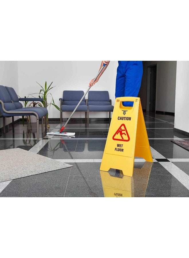 Poaker Wet Floor And Cleaning In Progress Sign Heavy-Duty Safety Floor Warning Sign For Commercial And Home Use  - Image 3