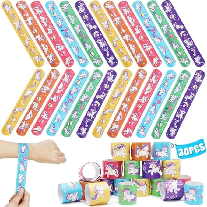rayihni 36 Pcs Slap Bracelet, Rainbow Party Favors Rainbow Unicorn Slap Bracelets, Wristbands For Rainbow Unicorn Birthday Decorations Supplies Goodie Bag Fillers For Boys Girls - Image 1