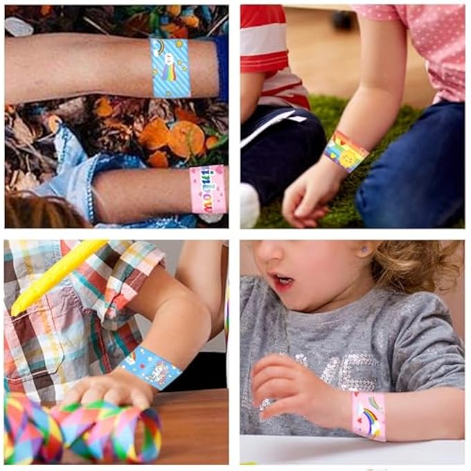 rayihni 36 Pcs Slap Bracelet, Rainbow Party Favors Rainbow Unicorn Slap Bracelets, Wristbands For Rainbow Unicorn Birthday Decorations Supplies Goodie Bag Fillers For Boys Girls - Image 4