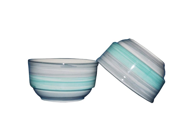 Caffeine Ceramic Handmade sea green studio kattori Bowl set of 10 - Image 2