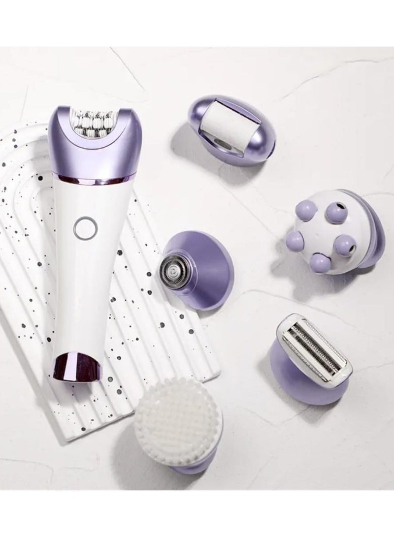 DENX DX1377 6-in-1 Waterproof Epilator & Beauty Kit with Type-C Charging and LED Light - Image 4