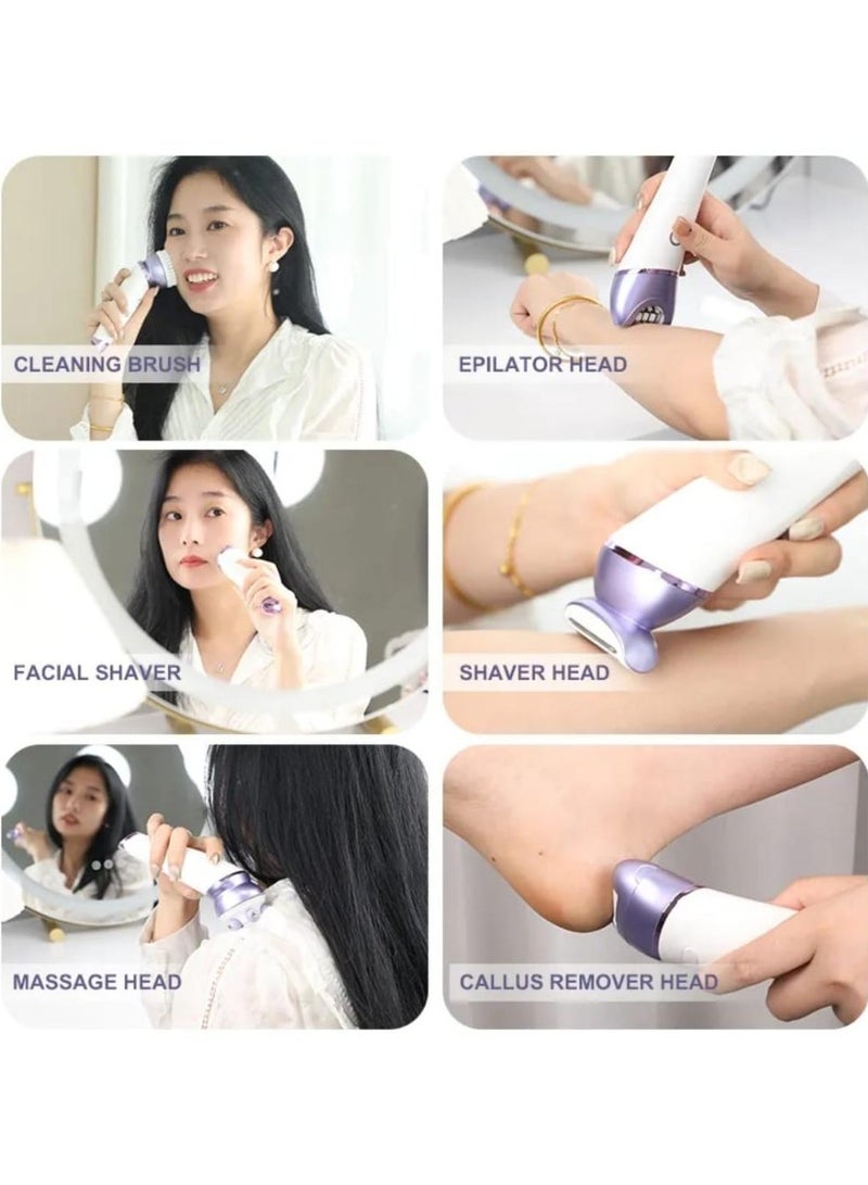 DENX DX1377 6-in-1 Waterproof Epilator & Beauty Kit with Type-C Charging and LED Light - Image 5