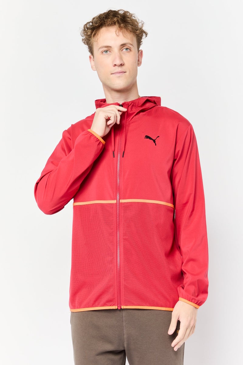 PUMA جاكيت تدريب رياضي للرجال، أحمر - Image 1