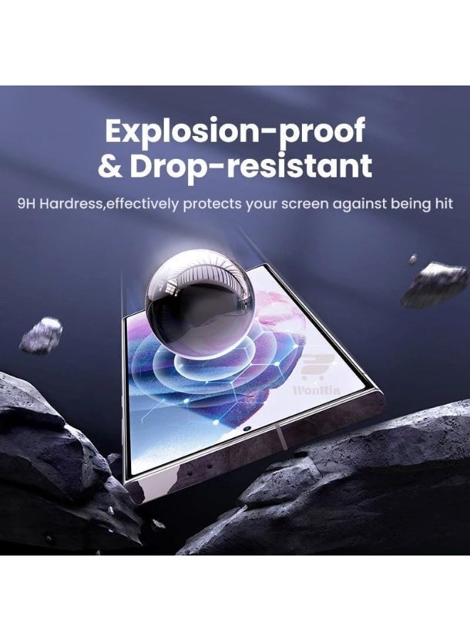 Muzz حماية شاشة لجهاز سامسونج جالاكسي زد فولد 7، صلابة 9H، زجاج مقسى منحني 2.5D، مضاد للخدش، خالي من الفقاعات لجهاز زد فولد 7 5G (زجاج شفاف 3 عبوات) - Image 5