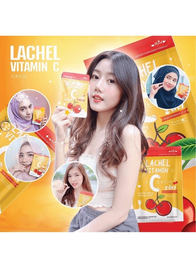 Lachel Vitamin C Lachille - 2 in 1 Vitamin A, C, E High (60 Capsules) - Image 2