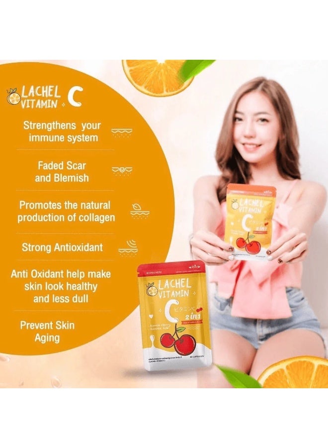 Lachel Vitamin C Lachille - 2 in 1 Vitamin A, C, E High (60 Capsules) - Image 3