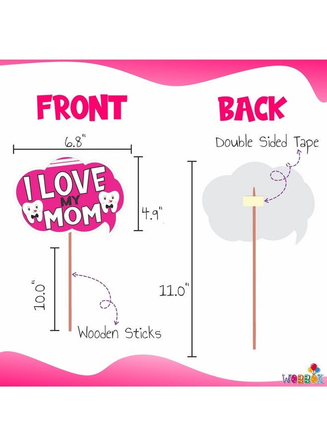 WOBBOX أكسسوارات حفلة صور أول سن من ووبوكس (13 قطعة) مع لافتة أول سن، بالون بلون وردي، زينة أول سن، عناصر زينة أول سن للرضع، تصميم 9 (WOBOX1992) - Image 3