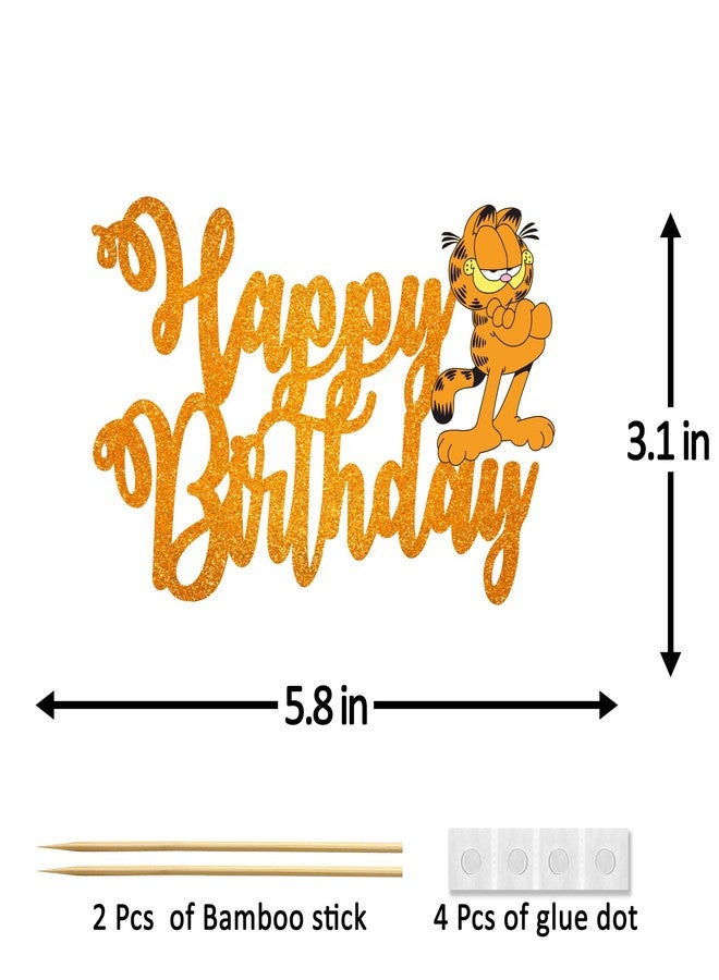 Seyal Gaarfield Happy Birthday Cake Topper - Funny Cat Cartoon Party Decoration for Boys and Girls - Comic Style Cake Decor for Birthday, Baby Shower, or Celebrations - Sturdy & Colorful Topper - Image 3
