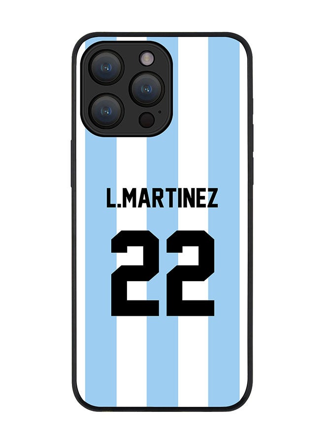 Stylizedd Cover for iPhone 15 Pro Max Case Rugged Black Slim fit Flexible Protective Phone Cases - Football Team - ArgentinaPlayer Name - L.Martinez - Image 1