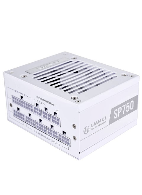 Lian Li SP750 750W 80 Plus Gold Certified Power Supply, Fully Modular, Active PFC, SFX Form Factor, White | G89.SP750W.00UK
