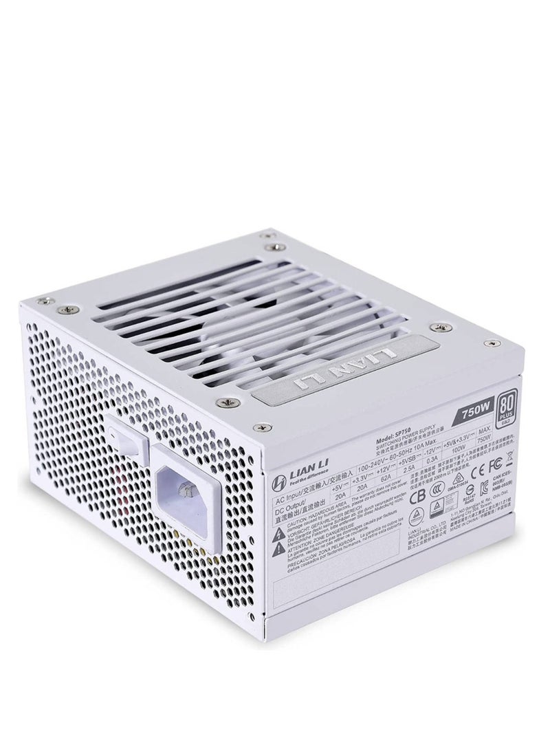 Lian Li SP750 750W 80 Plus Gold Certified Power Supply, Fully Modular, Active PFC, SFX Form Factor, White | G89.SP750W.00UK