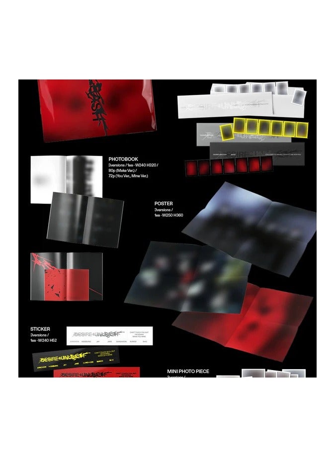 Enhypen 6th Mini Album Desire Unleash Make Version Kpop Music CD with Photobook Photocard and More