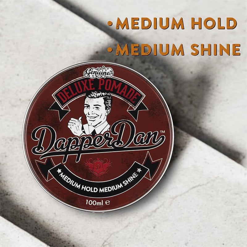 Dapper Dan Deluxe Pomade By Dapper Dan, Medium Hold Medium Shine, No Greasiness Or Flakiness, Citrus & Vanilla Fragrance 100ml - Image 3