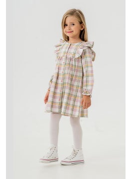 Miniğimin Cicileri My Little Ones Plaid Buttoned Ruffle Cotton Dress for Girl - Yellow 