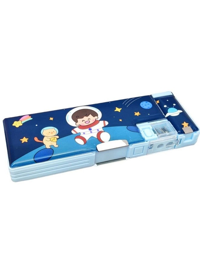 فنبلاست صندوق أقلام بلاستيكي متعدد الوظائف من فن بلاست للأطفال، صندوق أقلام فضاء للأولاد، صندوق أقلام للأطفال للأولاد والبنات، صندوق أقلام مغناطيسي للأولاد، صندوق أقلام منبثق، هدايا بطابع الفضاء للأطفال، متعدد الألوان - Image 1