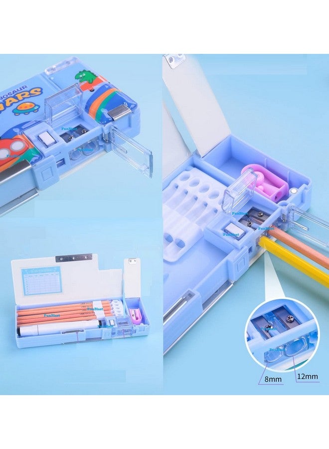 فنبلاست صندوق أقلام بلاستيكي متعدد الوظائف من فن بلاست للأطفال، صندوق أقلام فضاء للأولاد، صندوق أقلام للأطفال للأولاد والبنات، صندوق أقلام مغناطيسي للأولاد، صندوق أقلام منبثق، هدايا بطابع الفضاء للأطفال، متعدد الألوان - Image 3