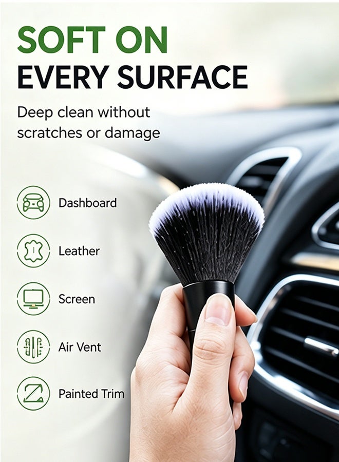 YIM-VIBEHAUS Car Interior Cleaning Brush, Soft Dusting Brush, Scratch-Free Detailing Brush for Interior and Exterior, Air Vents, Dashboard, Wheels, Engine Bay, and Leather Surfaces - Image 4