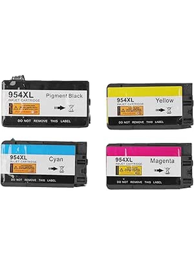 خراطيش حبر عالية الإنتاجية 4 ألوان سوداء متوافقة مع طابعات OfficeJet 7720 و7740 وPro 8210 و8710 و8720 - Image 1