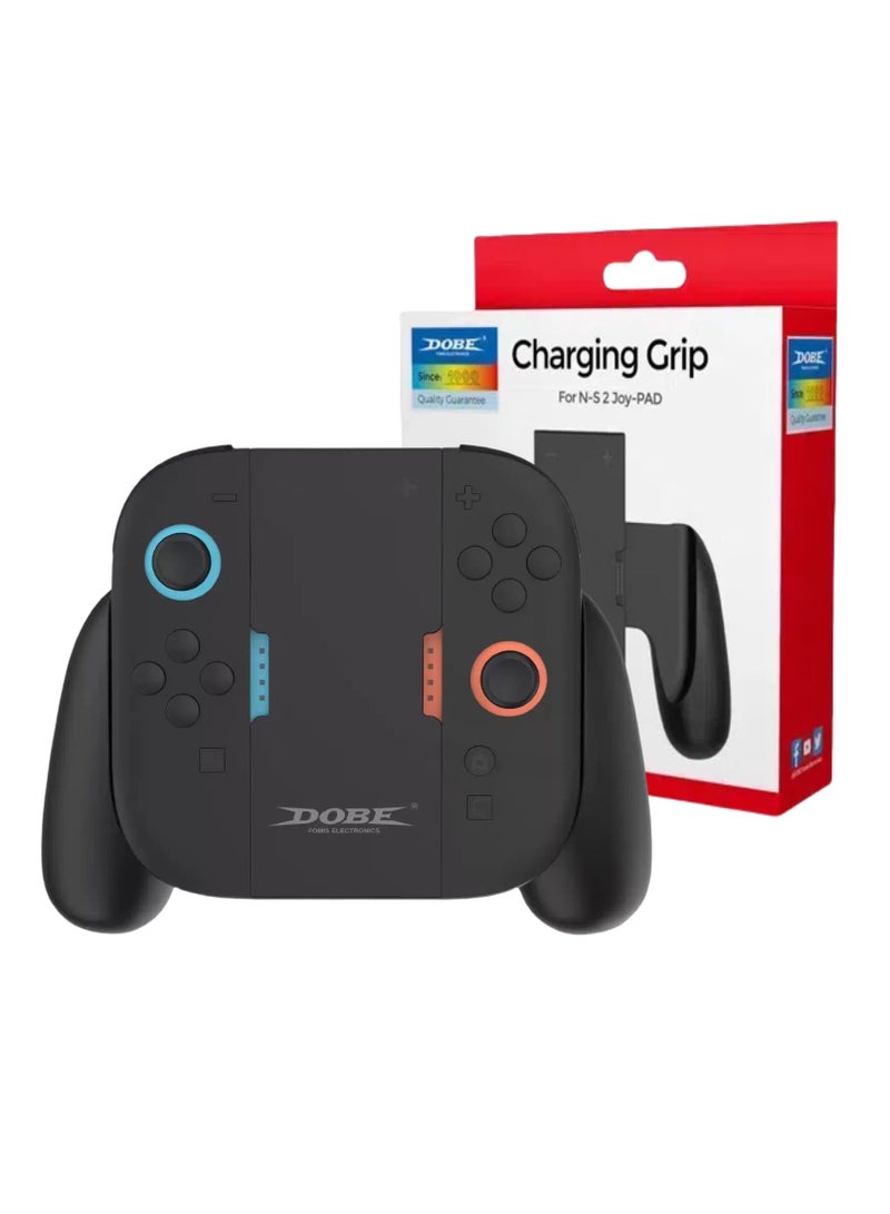 DOBE Charging Grip for Nintendo Switch 2 JoyCon, with charging cable, black  - Image 1