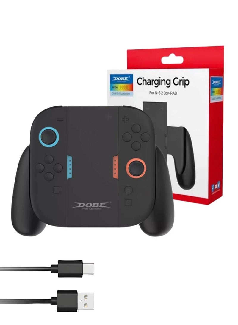 DOBE Charging Grip for Nintendo Switch 2 JoyCon, with charging cable, black  - Image 1