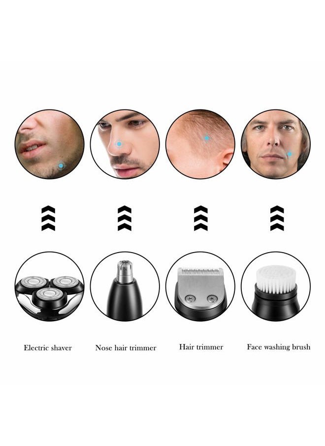 SURKER Electric Shaver Razor Cordless Beard Trimmer for Men Nose Hair Trimmer 3 in 1 Trimmer Grooming Kit Plus 1 Facial Cleansing Brush Waterproof USB Rechargeable Dry Wet  - Image 2