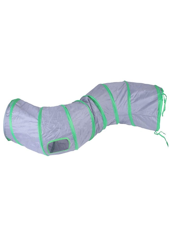 iCAGY Cat Tunnel for Indoor Cats Interactive, Rabbit Tunnel Toys, Pet Toys Play Tunnels for Cats Kittens Rabbits Puppies Crinkle Collapsible Pop Up Gray 47" - Image 1