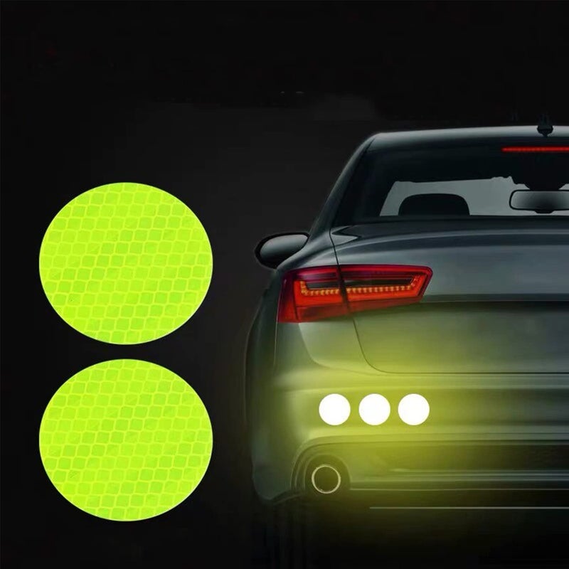 Buylogy® (Green) 10Pcs Circle Car Truck Bumper Safety Reflective Warning Strip Night Driving Riding Safety Stickers Motorcycle Bicycles Safety Sticker - Image 1