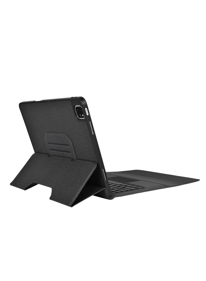 بروتيكت غطاء لوحة مفاتيح جلدي لجهاز آيباد برو 12.9 بوصة من PROTECT | مفاتيح بإضاءة خلفية ولوحة تتبع | منفذ شحن Type-C | دعم الإيماءات المتعددة | متوافق مع iPad Pro 12.9 (A2229/A2233/A1876/A1895/A1983) - Image 2