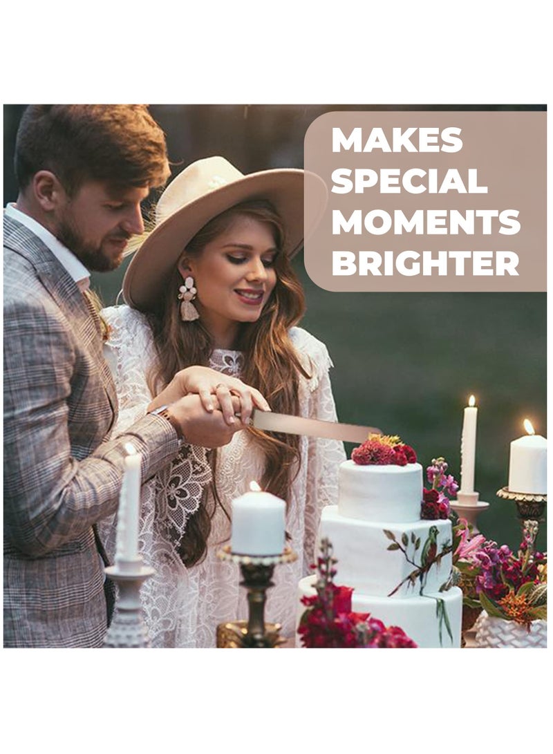 Zikra Set of 2 Rustic Wedding Cake Knife and Serving Set Wedding Cake Knife Serveing, Rustic Wedding Cake Knife Set for Parties Weddings Birthdays Anniversaries - Image 5