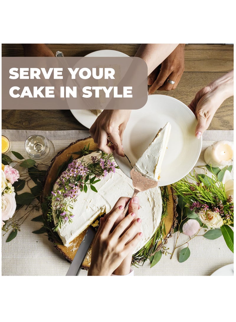 Zikra Set of 2 Rustic Wedding Cake Knife and Serving Set Wedding Cake Knife Serveing, Rustic Wedding Cake Knife Set for Parties Weddings Birthdays Anniversaries - Image 2