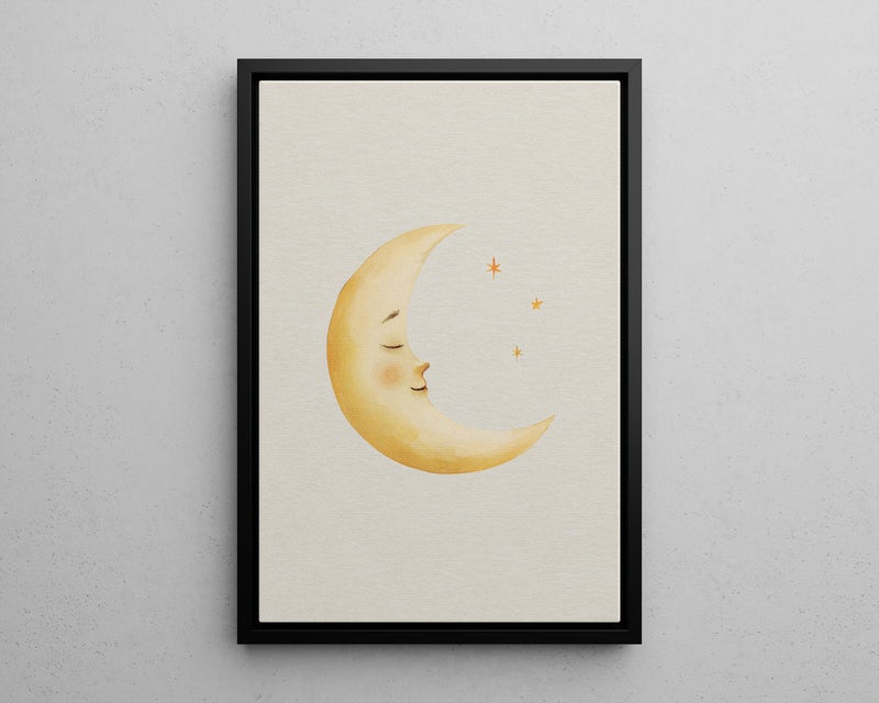 TNESSENTIAL Crescent Moon Soft Watercolor Wall Art Poster or Canvas Print, Pastel Beige Warm Yellow Celestial Print, Minimalist Nursery Print, Kids Room - Image 5