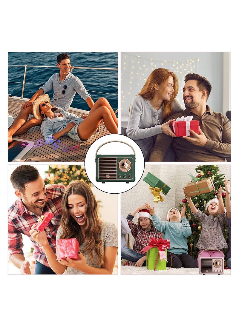 Generic - Retro Bluetooth Speaker, Vintage Decor, Portable Wireless Bluetooth Speaker, Cute Old Fashion Style for Kitchen Desk Bedroom Office Party Outdoor Kawaii Accessories for iPhone Android (Green) - Image 1