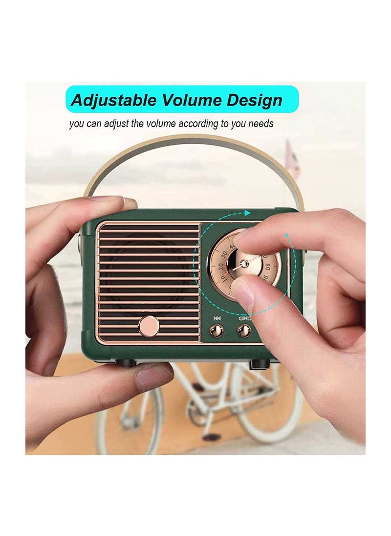 Generic - Retro Bluetooth Speaker, Vintage Decor, Portable Wireless Bluetooth Speaker, Cute Old Fashion Style for Kitchen Desk Bedroom Office Party Outdoor Kawaii Accessories for iPhone Android (Green) - Image 1