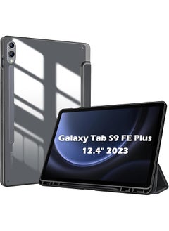 Procases Case For Galaxy Tab S9 Fe Plus S9 Fe+ 12.4 Inch 2023 Sm-X610 Sm-X616B With S Pen Holder Smart Cover With Clear Transparent Back And Soft Tpu Bumper For Galaxy Tab S9 Fe+ Plus -Graphite  - Image 1