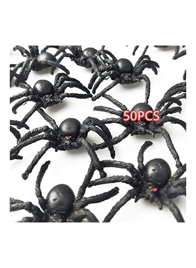 NIBEMINENT 50-Piece Plastic Spider Figures
